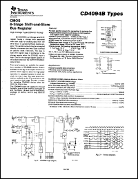 CD4094BF datasheet:  CMOS 8-STAGE SHIFT-AND-STORE BUS REGISTER CD4094BF