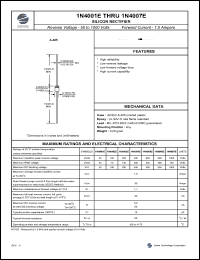 1N4003E datasheet: 200 V, 1.0 A silicon rectifier 1N4003E
