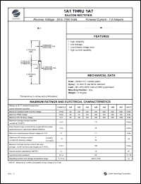 1A7 datasheet: 1000 V, 1.0 A silicon rectifier 1A7
