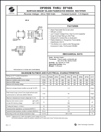 DF04S datasheet: 400 V,  1A surface mount glass passivated bridge rectifier DF04S