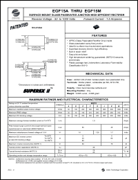 EGF15M datasheet: 1000 V,  1.5A surface mount glass passivated junction high efficient rectifier EGF15M