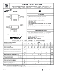 EGF20B datasheet: 100 V,  2A surface mount glass passivated junction high efficient rectifier EGF20B