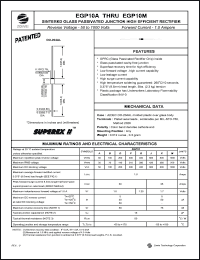 EGP10A datasheet: 50 V,  1A sintered glass passivated junction high efficient rectifier EGP10A