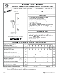 EGP15F datasheet: 300 V,  1.5A sintered glass passivated junction high efficient rectifier EGP15F