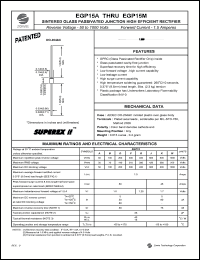 EGP15D datasheet: 200 V,  1.5A sintered glass passivated junction high efficient rectifier EGP15D