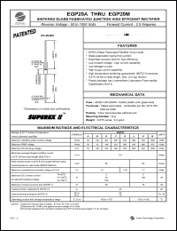 EGP20B datasheet: 100 V,  2A sintered glass passivated junction high efficient rectifier EGP20B