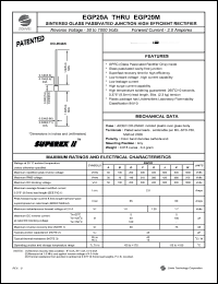 EGP20G datasheet: 400 V,  2A sintered glass passivated junction high efficient rectifier EGP20G