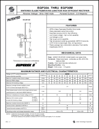 EGP30K datasheet: 800 V,  3A sintered glass passivated junction high efficient rectifier EGP30K