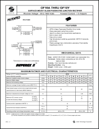 GF10A datasheet: 50 V,  1 A surface mount glass passivated junction rectifier GF10A