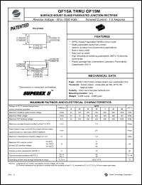 GF15M datasheet: 1000 V,  1.5 A surface mount glass passivated junction rectifier GF15M