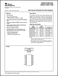 CD74AC164E datasheet:  8-BIT SERIAL-IN/PARALLEL-OUT SHIFT REGISTER CD74AC164E