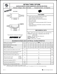 GF30M datasheet: 1000 V,  3 A surface mount glass passivated junction rectifier GF30M