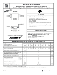 GF30D datasheet: 200 V,  3 A surface mount glass passivated junction rectifier GF30D