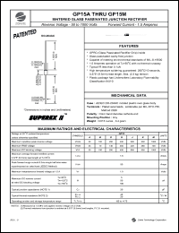 GP15K datasheet: 800 V,  1.5 A sintered glass passivated junction rectifier GP15K