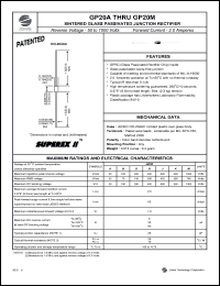 GP20A datasheet: 50 V,  2 A sintered glass passivated junction rectifier GP20A