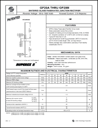 GP20B datasheet: 100 V,  2 A sintered glass passivated junction rectifier GP20B