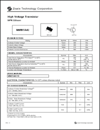 MMBTA42 datasheet: 300 V, high voltage transistor NPN silicon MMBTA42