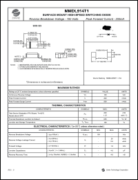 MMDL914T1 datasheet: 100 V, 200 mA surface mount switching diode MMDL914T1