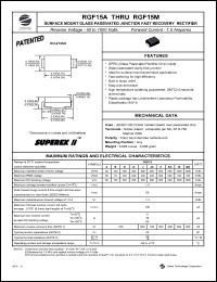 RGF15M datasheet: 1000 V, 1.5 A surface mount glass passivated junction fast recovery  rectifier RGF15M