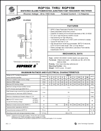 RGP15KA datasheet: 800 V, 1.5 A sintered glass passivated junction fast recovery  rectifier RGP15KA