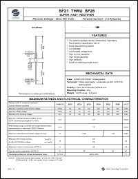 SF24 datasheet: 200 V, 2.0 A super fast rectifier SF24