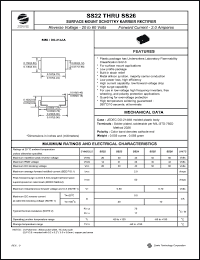 SS24 datasheet: 40 V, 2.0 A surface mount schottky barrier rectifier SS24