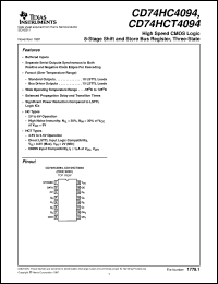 CD74HC4094M96 datasheet:  HIGH SPEED CMOS LOGIC 8-STAGE SHIFT-AND-STORE BUS REGISTER WITH 3-STAGE OUTPUTS CD74HC4094M96