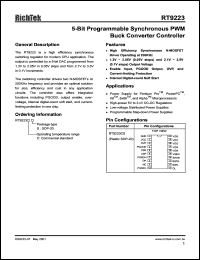 RT9223CS datasheet: Programmable synchronous PWM buck converter with dual adjustable low dropout linear regulator controller RT9223CS