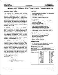 RT9227ACS datasheet: Advanced PWM and dual fixed linear power controller RT9227ACS