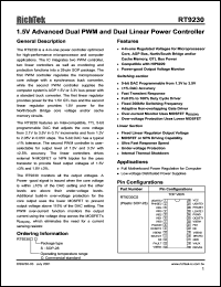 RT9230CS datasheet: 1.5V advanced dual PWM and dual linear power controller RT9230CS