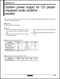 BA3950A datasheet: System power supply for CD player-equipped audio systems BA3950A