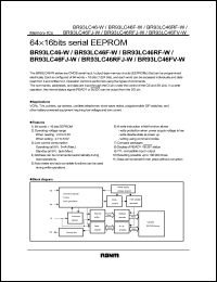 BR93LC46RF-W datasheet: 64 x 16 bits serial EEPROM BR93LC46RF-W