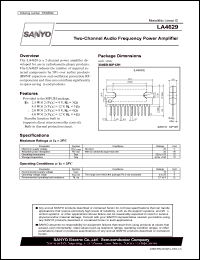 LA4629 datasheet: 12V two-channel audio power amplifier LA4629