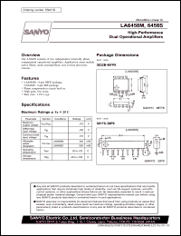 LA6458S datasheet: 18V high-performance dual operational amplifier LA6458S