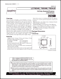 LC75834JE datasheet: 1/4 duty general-purpose LCD driver LC75834JE