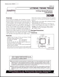 LC75834E datasheet: 1/4 duty general-purpose LCD driver LC75834E