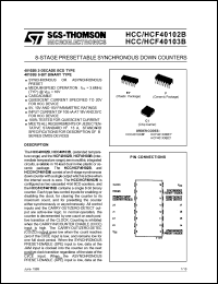 HCC40103B datasheet: 8-stage presettable synchronous down counter HCC40103B