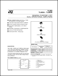 TL082BI datasheet: General purpose J-fet dual operational amplifier TL082BI