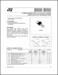 BDX53B datasheet: Complementary silicon power darlington transistor BDX53B