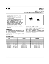 ST485CD datasheet: Low power transceiver ST485CD