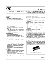 TDA9112 datasheet: Low cost I2C controlled deflection processor for multisync monitor TDA9112