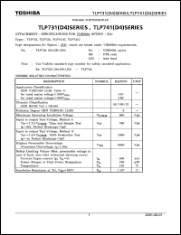 TLP741J datasheet: GaAs ired & photo-tramsistor TLP741J