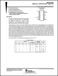 SN74ALS166D datasheet:  PARALLEL-LOAD 8-BIT SERIAL SHIFT REGISTERS SN74ALS166D