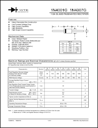 1N4002G-TB datasheet: 100V, 1.0A glass passivated rectifier 1N4002G-TB