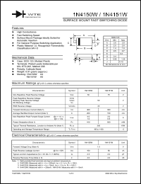 1N4150W-T1 datasheet: 50V surface mount fast switching diode 1N4150W-T1