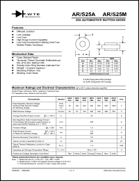 AR25D datasheet: 25A automotive button diode AR25D