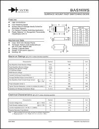 BAS16WS-T3 datasheet: Surface mount fast switching diode BAS16WS-T3