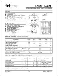 BAS21-T3 datasheet: Surface mount fast switching diode BAS21-T3