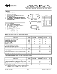 BAS19WS-T3 datasheet: Surface mount fast switching diode BAS19WS-T3
