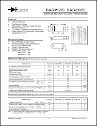 BAS21WS-T3 datasheet: Surface mount fast switching diode BAS21WS-T3